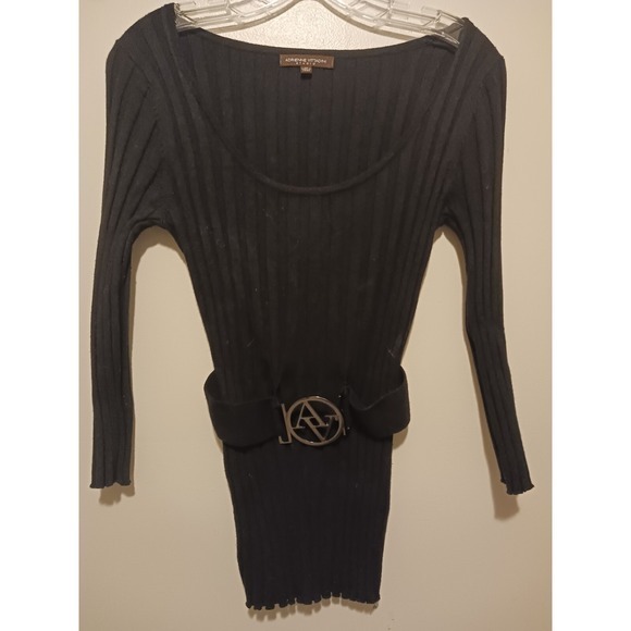 Adrienne Vittadini Sweaters - Adrienne Vittadini Studio Womens‎ Black Longsleeve Sweater With Logo Belt Size M